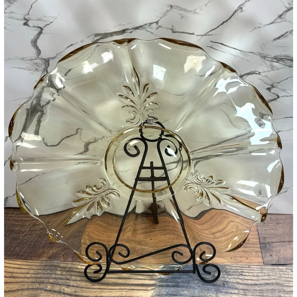 Vtg Fostoria Topaz Yellow‎ Depression Baroque 14